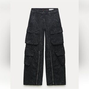 Zara Signature Denim - The Relaxed Utility Pant in Marble Black